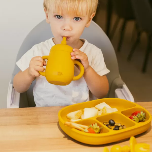 INTERBABY Lahvička s brčkem SILIKONOVÁ