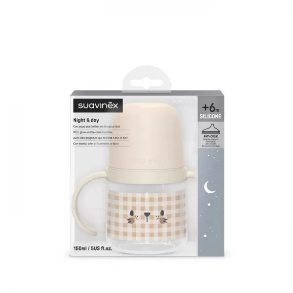 SUAVINEX První láhev s oušky DEN&NOC 150 ml