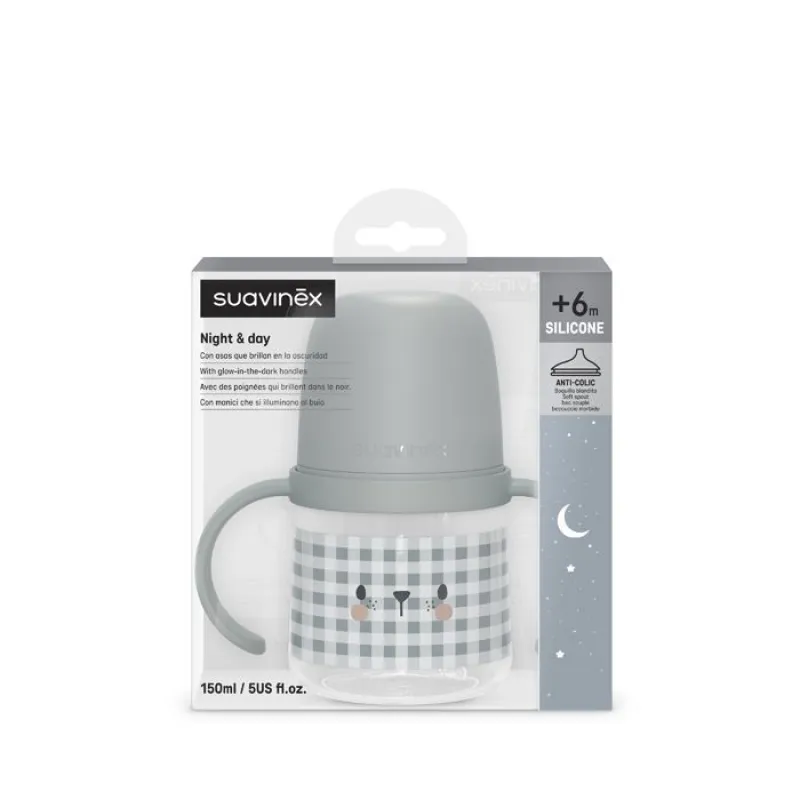 SUAVINEX První láhev s oušky DEN&NOC 150 ml