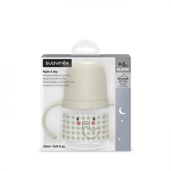 SUAVINEX První láhev s oušky DEN&NOC 150 m