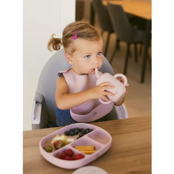 INTERBABY Lahvička s brčkem SILIKONOVÁ