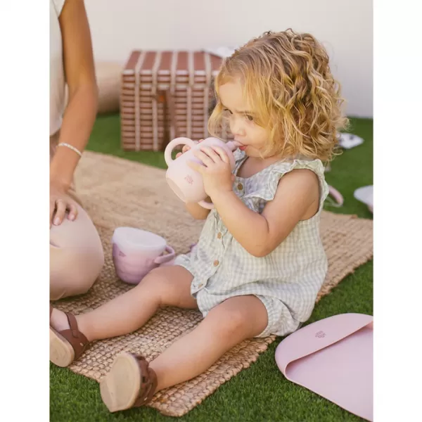 INTERBABY Lahvička s brčkem SILIKONOVÁ