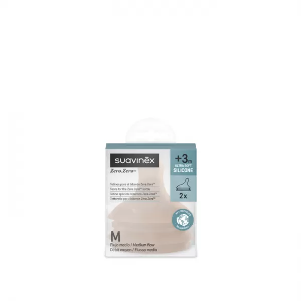 SUAVINEX ZERO ZERO MEDIUM anti-koliková savička M 2 ks