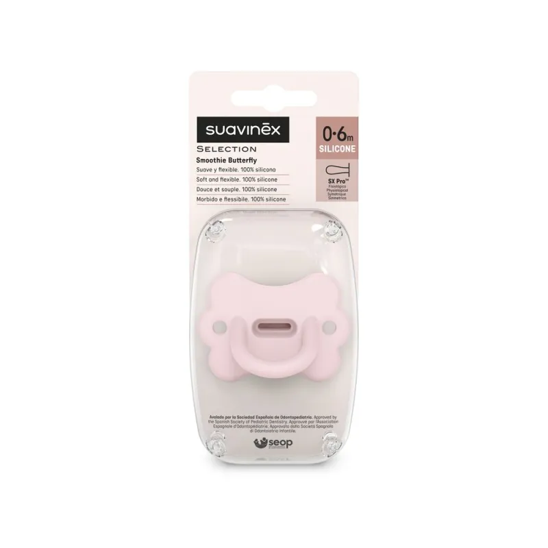 SUAVINEX ŠIDÍTKO fyziologické BUTTERFLY SILIKON 0-6m SX PRO - COLOUR ESSENCE