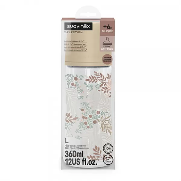 SUAVINEX Kojenecká láhev POETRY 360ml FYZIOL PRŮTOK L