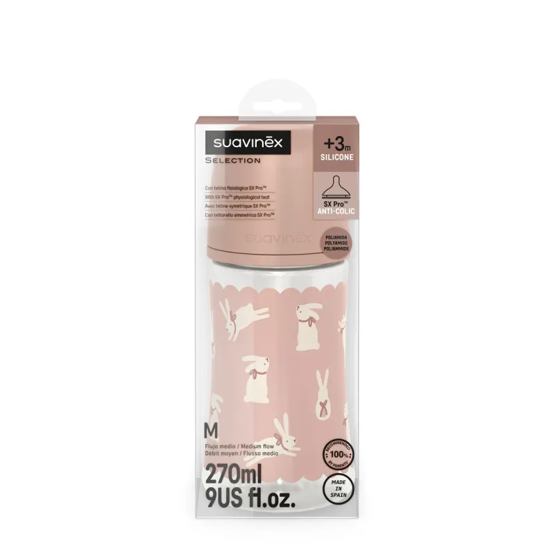 SUAVINEX | Kojenecká láhev WONDERLAND NEW 270ml FYZIOL PRŮTOK M