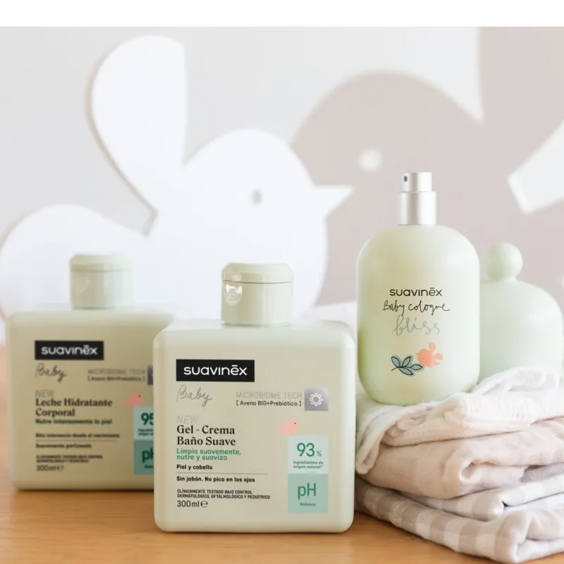 SUAVINEX SET HYDRATAČNÍ EMULZE 300ML + KRÉMOVÝ MYCÍ GEL 300ML + KOLÍNSKÁ VODA BLISS 100ML