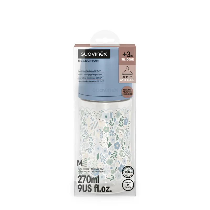 SUAVINEX | Kojenecká láhev WONDERLAND NEW 270ml FYZIOL PRŮTOK M