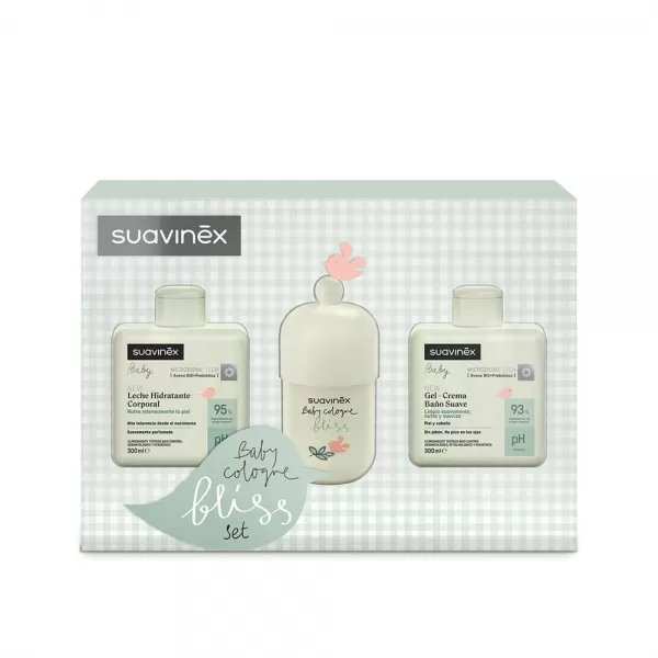 SUAVINEX SET HYDRATAČNÍ EMULZE 300ML + KRÉMOVÝ MYCÍ GEL 300ML + KOLÍNSKÁ VODA BLISS 100ML