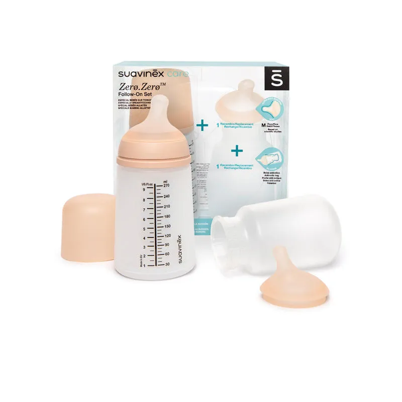 Suavinex ANTIKOLIKOVÁ LÁHVIČKA ZERO ZERO 270 ml M - SADA