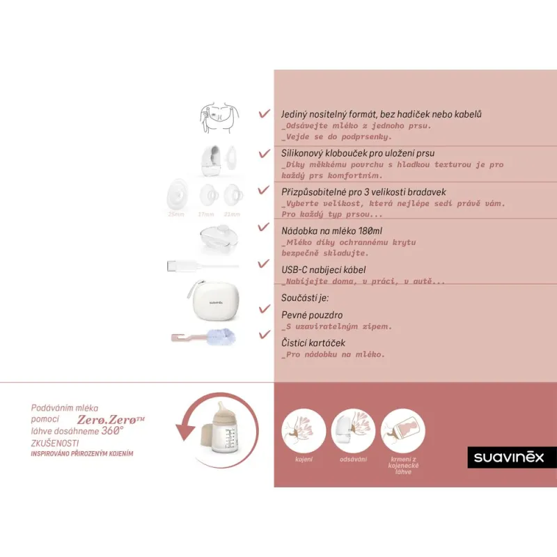 SUAVINEX ODSÁVAČKA MATEŘSKÉHO MLÉKA HANDS-FREE