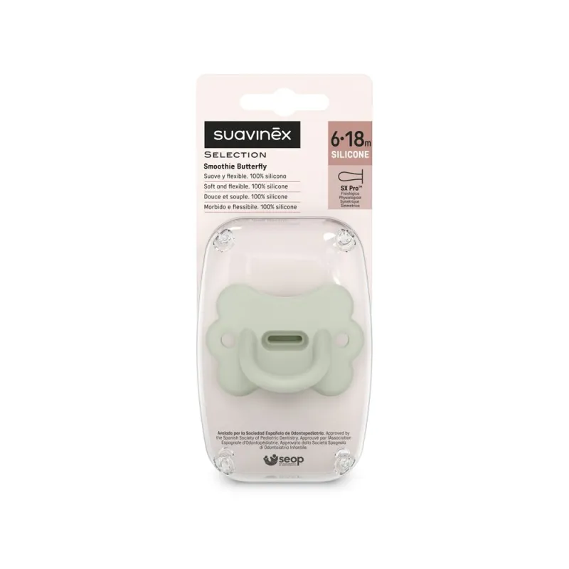 SUAVINEX ŠIDÍTKO fyziologické BUTTERFLY SILIKON 6-18m SX PRO - COLOUR ESSENCE