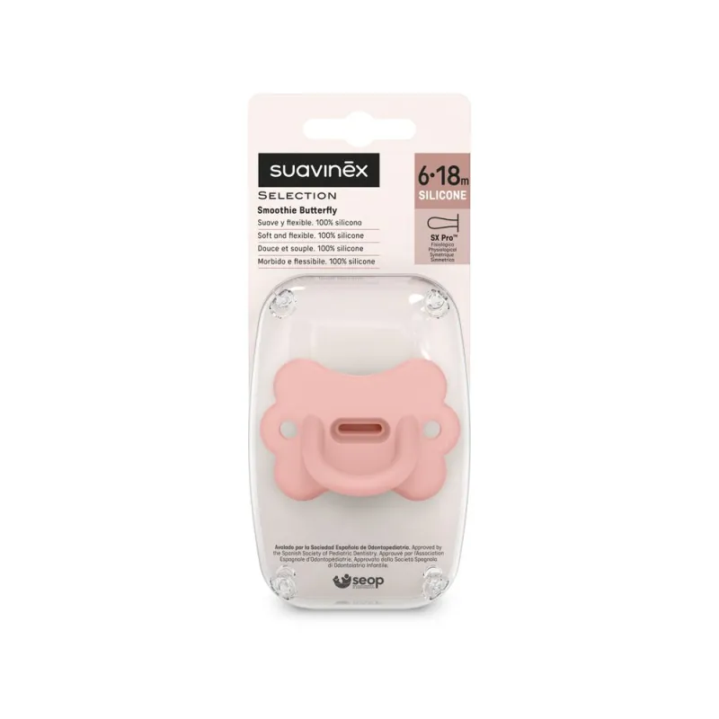 SUAVINEX ŠIDÍTKO fyziologické BUTTERFLY SILIKON 6-18m SX PRO - COLOUR ESSENCE