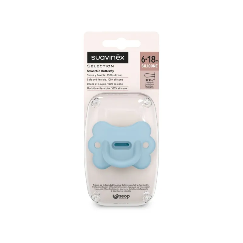 SUAVINEX ŠIDÍTKO fyziologické BUTTERFLY SILIKON 6-18m SX PRO - COLOUR ESSENCE