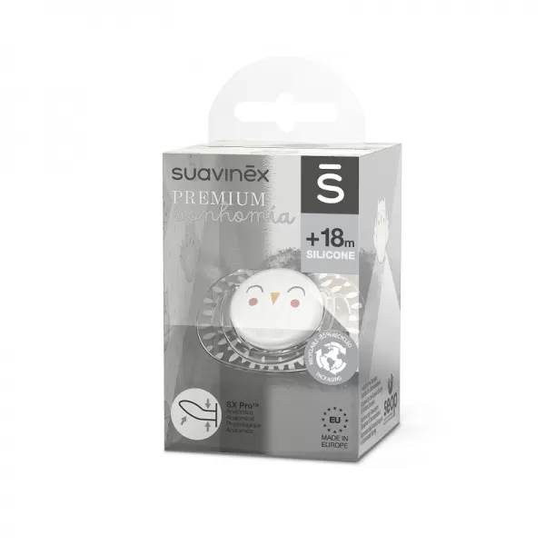 SUAVINEX Dudlík anatomický BONHOMIA +18 m SOVIČKA