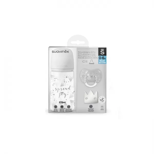 Suavinex SADA LÁHEV 270ml + DUDLÍK FYZIOLOGICKÝ 0/6M + KLIP JOY