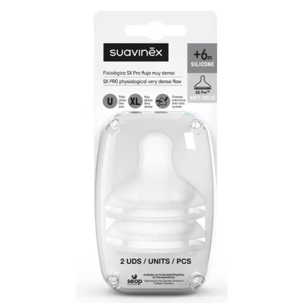 SUAVINEX | SAVIČKA SX PRO FYZIOLOGICKÁ XL ETRA SILNÝ PRŮTOK 2 KUSY